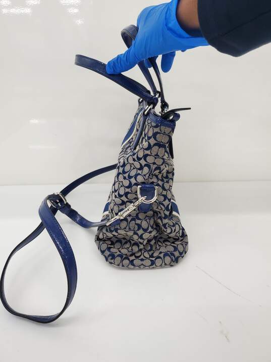 Coach royal blue purse. Can be worn crossbody or carry as a handbag USed image number 4