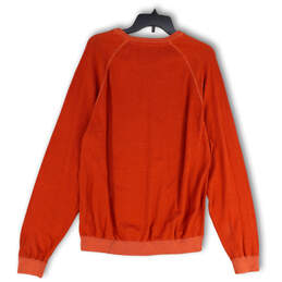 NWT Mens Orange Knitted Long Sleeve Crew Neck Pullover Sweater Size Large alternative image