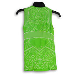 Womens Green Printed Round Neck Sleeveless Pullover Tank Top Size Small alternative image