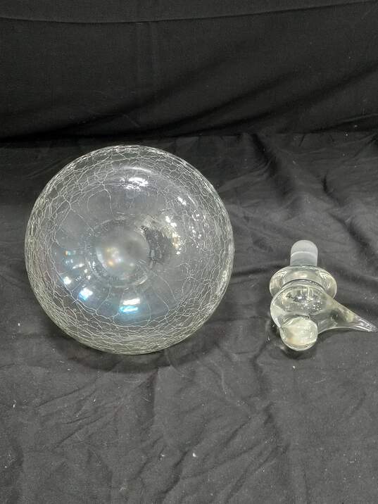 Clear Glass Crackle Decanter & Stopper image number 3