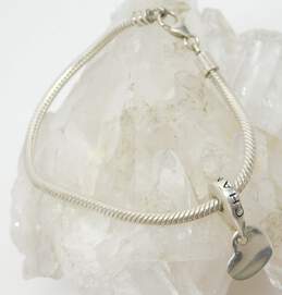 Chamilia Sterling Silver Bracelet w/ Dangle Heart Charm 15.6g alternative image