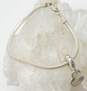 Chamilia Sterling Silver Bracelet w/ Dangle Heart Charm 15.6g image number 2