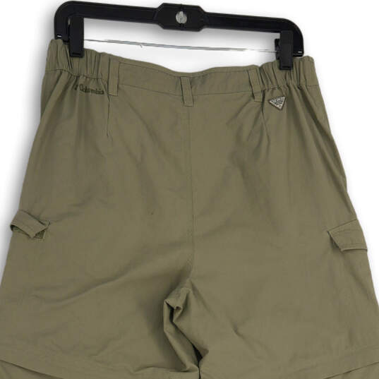 Womens Green Flat Front Slash Pocket Straight Leg Cargo Pants Size Medium image number 4