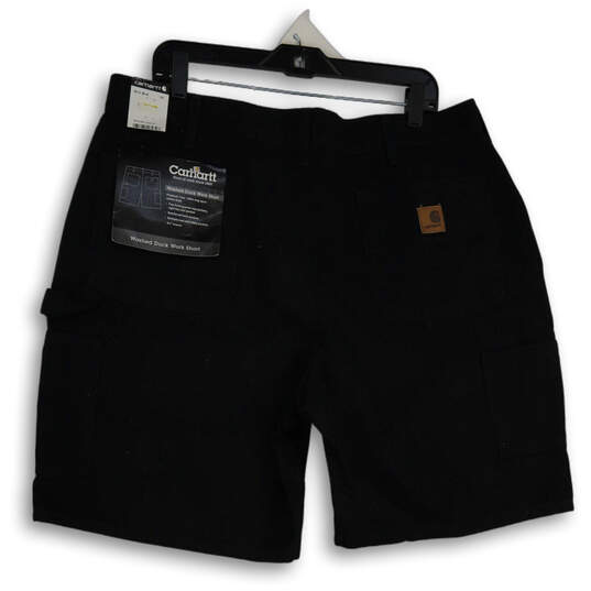 NWT Mens Black Flat Front Cargo Pocket Work Shorts Size 38 image number 2