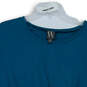 Womens Blue Short Ruffled Sleeve Round Neck Pullover Blouse Top Size XL image number 3