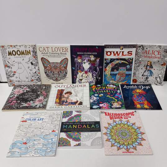 Bundle of 12 Assorted Adult Coloring Books image number 1