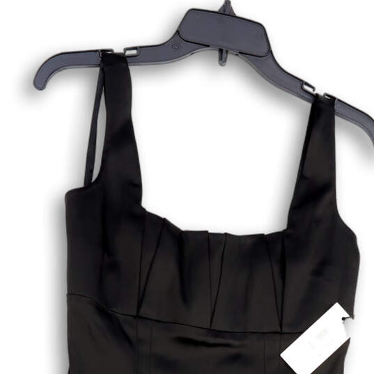 NWT Womens Black Sleeveless Back Zip Square Neck Sheath Dress Size 4 image number 3