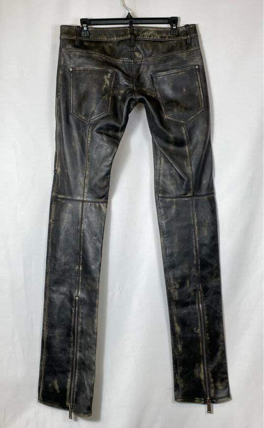 Dsquared2 Black Leather Pants - Size 46 image number 5