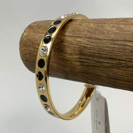 Designer Kate Spade Gold-Tone Rhinestone Round Bangle Bracelet w/ Dust Bag