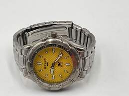 Mens Silver Tone Rotate Bezel Quartz Analog Wristwatch 84g J-0527652-J-10