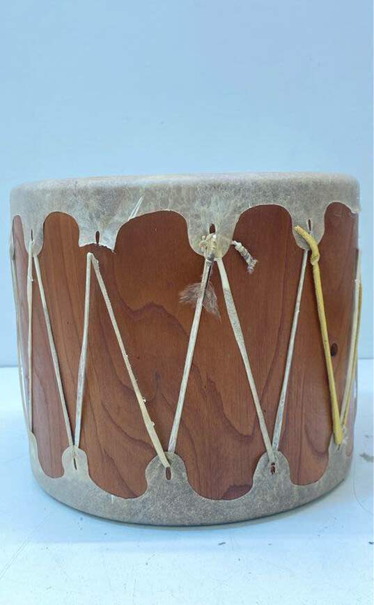 Toas Handmade Hide Cover Folk Culture Wood Drum image number 4