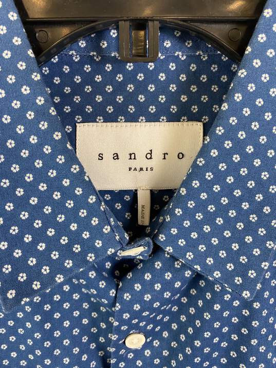 Sandro Men Blue Long Sleeve Button Up L image number 1