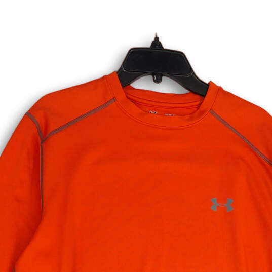 Mens Orange Coldgear Crew Neck Long Sleeve Activewear T-Shirt Size XL image number 3