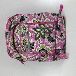 Womens Pink Floral Quilted Inner Divider Shoulder Strap Backpack