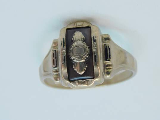 Vintage 10k Abalone 1957 Class Ring 4.9g image number 1