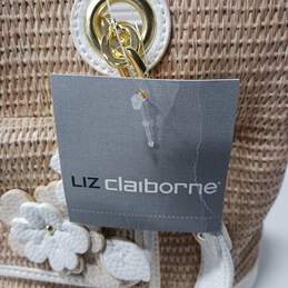 Women's Liz Claiborne White/Tan Weaved Handbag
