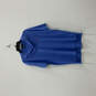 Mens Blue Cotton Short Sleeve Collared Side Slit Golf Polo Shirt Size Medium image number 1