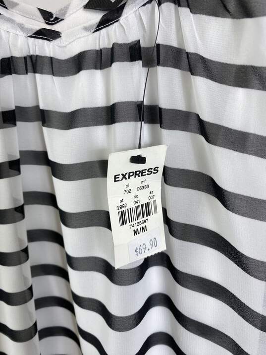 Express Women B&W Striped Sleeveless Dress M NWT image number 3