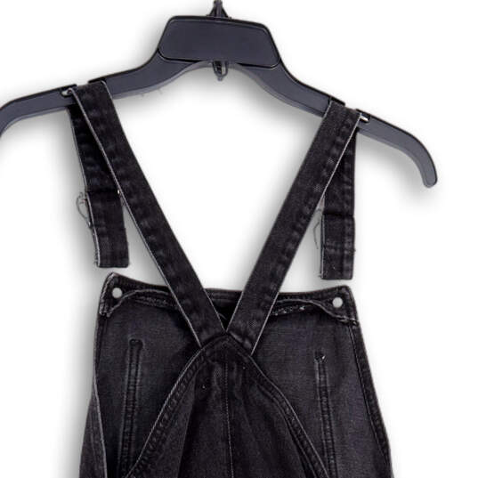 Womens Black Denim Medium Wash Sleeveless Pocket Overall Dress Size 8 image number 4