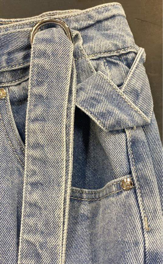 NWT Manière De Voir Womens Blue Cotton Denim Strap Straight Jeans Size 4 image number 3