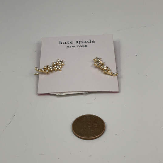 Designer Kate Spade Gold-Tone Multiple Stars Rhinestone Drop Earrings image number 3