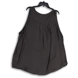 NWT Womens Gray V-Neck Sleeveless Ruffle Pullover Blouse Top Size 4 alternative image