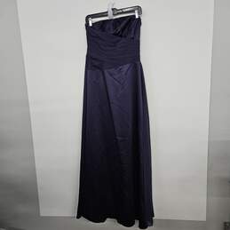 Purple Sleeveless Gown With Sash