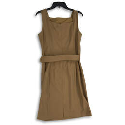 Womens Brown Square Neck Sleeveless Knee Length A-Line Dress Size 6 alternative image