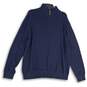 J.Crew Mens Navy Blue Knitted Quarter Zip Mock Neck Pullover Sweater Size XXL image number 1