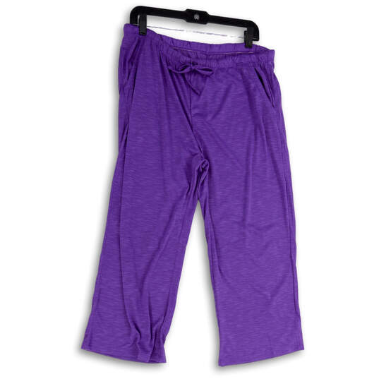 Buy the Womens Purple Heather Elastic Waist Slash Pocket