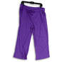 Womens Purple Heather Elastic Waist Slash Pocket Sweatpants Size 2XL image number 1