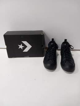 Converse Men's Black Leather High Top Shoes Size 10