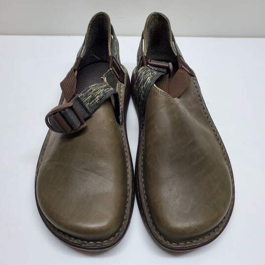 Chaco Ped Shed Brown Leather Slip On Clogs Shoes Vibram Soles Men's Size US 11.5 image number 3