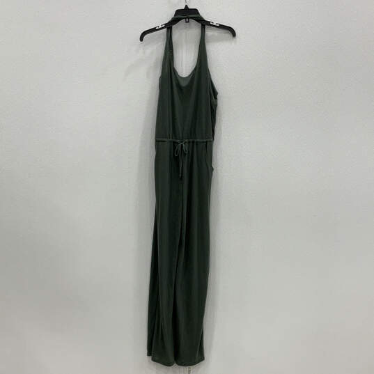 NWT Womens Green Sleeveless Drawstring Waist One Piece Jumpsuit Size Large image number 1
