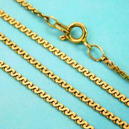 14K Yellow Gold Serpentine Chain Necklace 4.4g