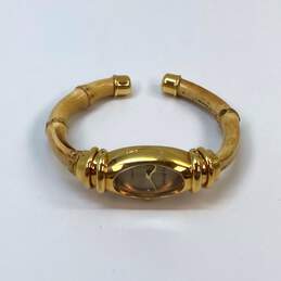 Designer Joan Rivers Gold-Tone Oval Quartz Analog Cuff Wristwatch alternative image