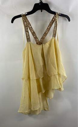 NWT BCBGmaxazria Womens Yellow Sleeveless Wide Strap Blouse Top Size Large alternative image