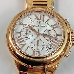 Designer Michael Kors Gold Tone Chain Strap Round Analog Dial Quartz Wristwatch alternative image