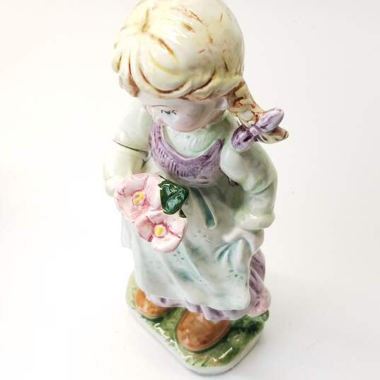 Porcelain Young Girl with Flowers Figurine image number 5