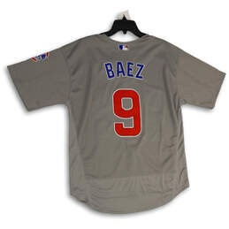 NWT Mens Gray Blue Chicago Cubs Javier Baez #9 MLB Baseball Jersey Size 44 alternative image