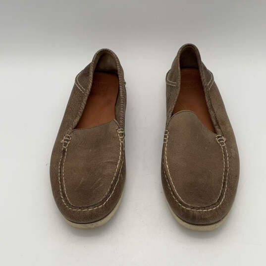 Mens Brown Leather Round Toe Slip-On Moccasin Loafers Shoes Size 11.5 image number 5