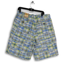 NWT Womens Multicolor Plaid Flat Front Slash Pocket Bermuda Shorts Size 36 alternative image