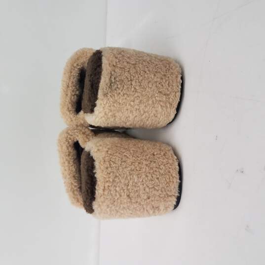 EGO Beige & Brown Platform Fur Slipper Size 8 image number 4