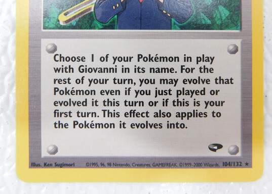 Pokemon TCG Giovanni Rare Gym Challenge Trainer Card 104/132 image number 3