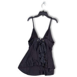 NWT Womens Gray Ribbed V-Neck Spaghetti Strap Tie Back Camisole Top Size XS alternative image