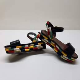 Tory Burch Black Leather Silk Thread Platform Ankle Strap Sandals alternative image