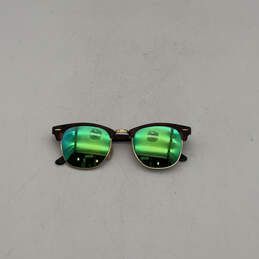 Mens 51021 Brown Blue Half Frame UV Protection Clubmaster Sunglasses