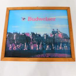 Vintage Anheuser Busch Budweiser Clydesdale Horses Advertising Bar Sign Man Cave Barware Decor