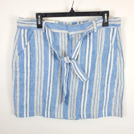 Tommy Hilfiger Women Blue Striped Skirt Sz 10 NWT image number 1