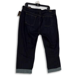 NWT Womens Blue Denim Medium Wash Cuffed Straight Leg Jeans Size 18 W alternative image